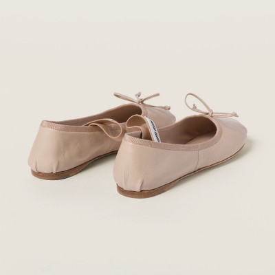 Miu Miu Leather Ballerinas Water Lily MM261020