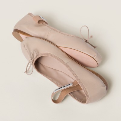 Miu Miu Leather Ballerinas Water Lily MM261020