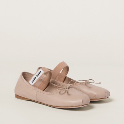 Miu Miu Leather Ballerinas Water Lily MM261020 Miu Miu Leather Ballerinas Water Lily MM261020