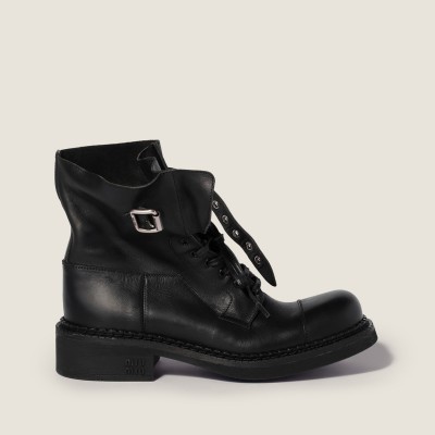 Miu Miu Leather Booties Black MM261064 Miu Miu Leather Booties Black MM261064