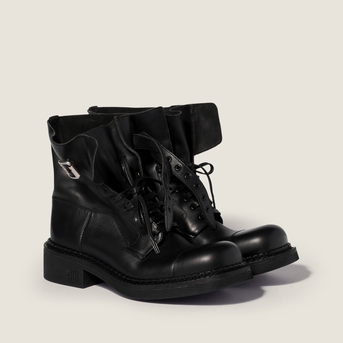 Miu Miu Leather Booties Black MM261064 Miu Miu Leather Booties Black MM261064