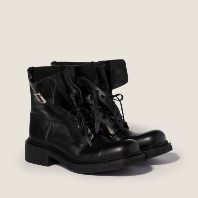 Miu Miu Leather Booties Black MM261064 Miu Miu Leather Booties Black MM261064