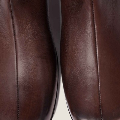 Miu Miu Leather Booties Dark Brown MM261289 Miu Miu Leather Booties Dark Brown MM261289