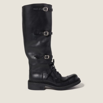 Miu Miu Leather Boots Black MM261302