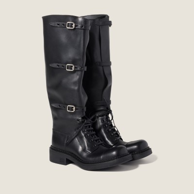 Miu Miu Leather Boots Black MM261302 Miu Miu Leather Boots Black MM261302