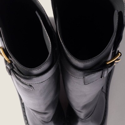Miu Miu Leather Boots Black MM261308