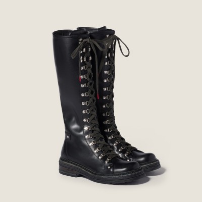 Miu Miu Leather Boots Black MM261309 Miu Miu Leather Boots Black MM261309