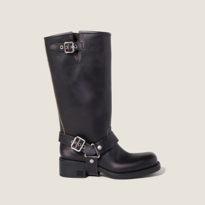 Miu Miu Leather Boots Black MM261313