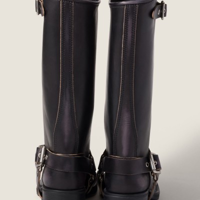 Miu Miu Leather Boots Black MM261313