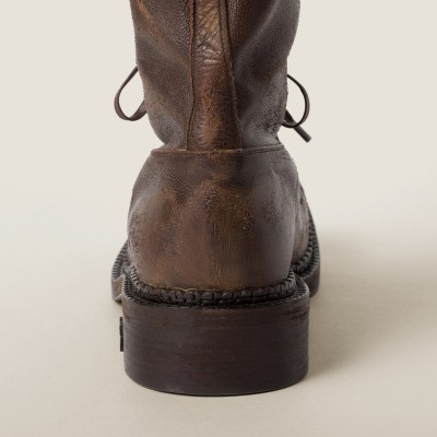 Miu Miu Leather Boots Cocoa Brown MM261072