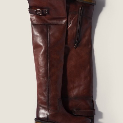 Miu Miu Leather Boots Coffee MM261304