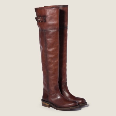 Miu Miu Leather Boots Coffee MM261304 Miu Miu Leather Boots Coffee MM261304