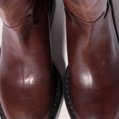 Miu Miu Leather Boots Coffee MM261307
