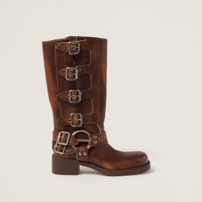Miu Miu Leather Boots Sienna MM261069 Miu Miu Leather Boots Sienna MM261069