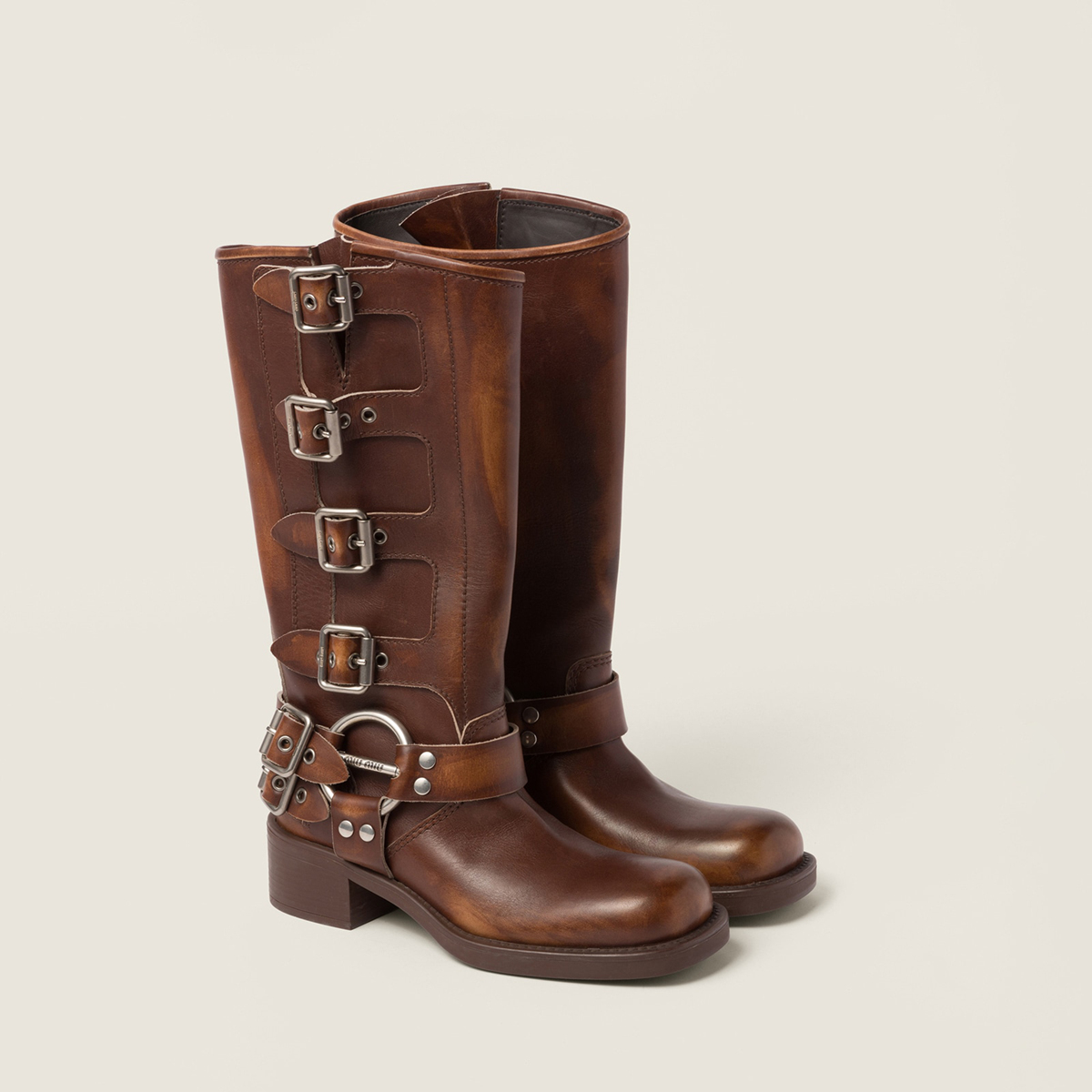 Miu Miu Leather Boots Sienna MM261069 Miu Miu Leather Boots Sienna MM261069