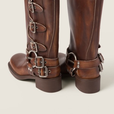 Miu Miu Leather Boots Sienna MM261069 Miu Miu Leather Boots Sienna MM261069