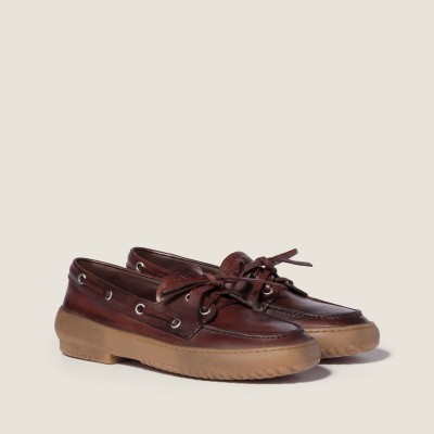 Miu Miu Leather Deck Shoes Coffee MM261078 Miu Miu Leather Deck Shoes Coffee MM261078