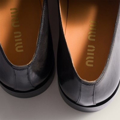 Miu Miu Leather Loafers Black MM261108