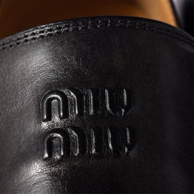 Miu Miu Leather Loafers Black MM261108