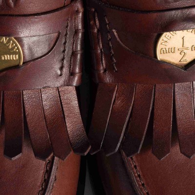 Miu Miu Leather Loafers Coffee MM261324