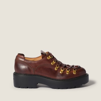 Miu Miu Leather Loafers Coffee MM261328