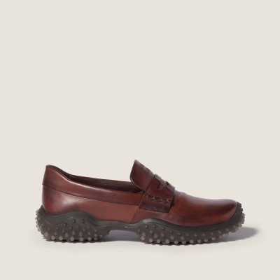 Miu Miu Leather Loafers Coffee MM261330