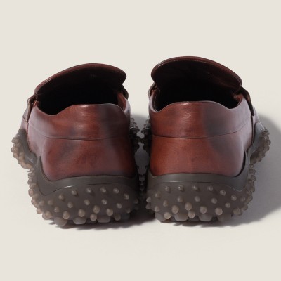 Miu Miu Leather Loafers Coffee MM261330