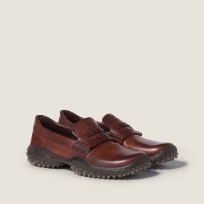 Miu Miu Leather Loafers Coffee MM261330 Miu Miu Leather Loafers Coffee MM261330