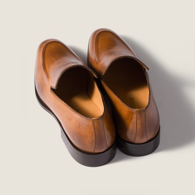 Miu Miu Leather Loafers Cognac MM261109