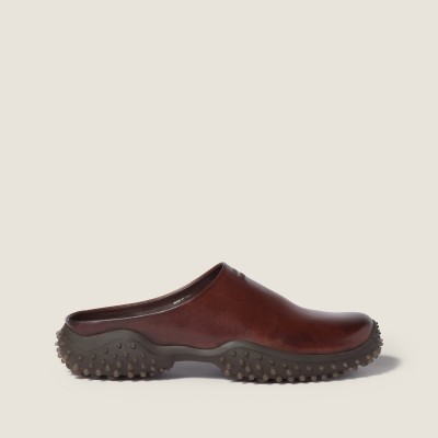 Miu Miu Leather Mules Coffee MM261333 Miu Miu Leather Mules Coffee MM261333