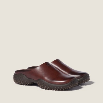 Miu Miu Leather Mules Coffee MM261333 Miu Miu Leather Mules Coffee MM261333