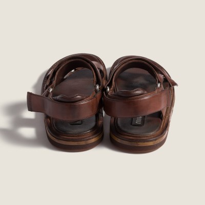 Miu Miu Leather Sandals Coffee MM261188