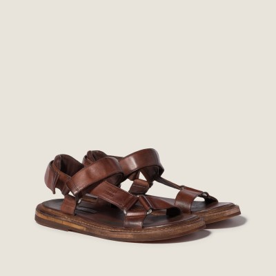 Miu Miu Leather Sandals Coffee MM261188 Miu Miu Leather Sandals Coffee MM261188