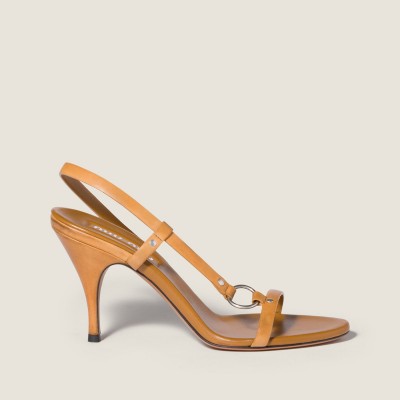 Miu Miu Leather Sandals Honey MM261178