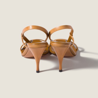 Miu Miu Leather Sandals Honey MM261178