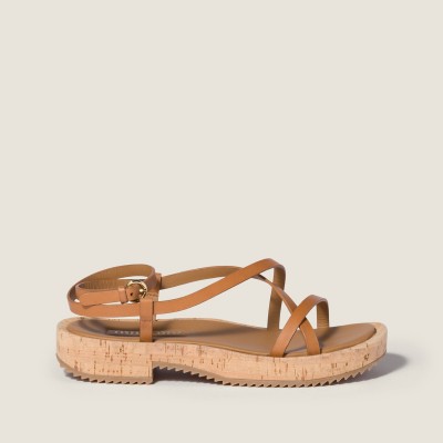 Miu Miu Leather Sandals Natural MM261180 Miu Miu Leather Sandals Natural MM261180