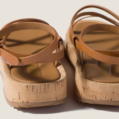 Miu Miu Leather Sandals Natural MM261180 Miu Miu Leather Sandals Natural MM261180