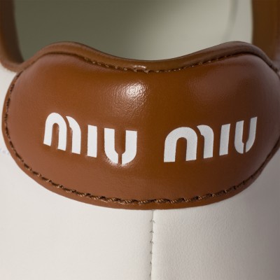 Miu Miu Leather Sneakers White Cognac MM261251