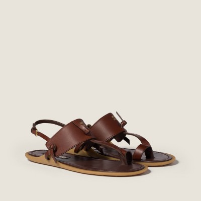 Miu Miu Leather Thong Sandals Coffee MM261164 Miu Miu Leather Thong Sandals Coffee MM261164