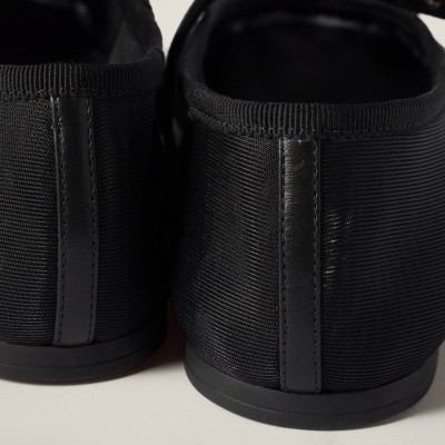 Miu Miu Mesh Fabric Ballerinas Black MM261030 Miu Miu Mesh Fabric Ballerinas Black MM261030