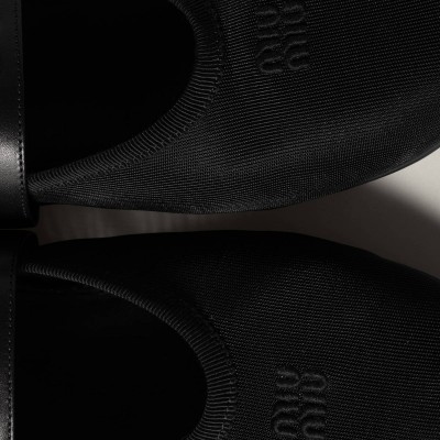 Miu Miu Mesh Fabric Ballerinas Black MM261030 Miu Miu Mesh Fabric Ballerinas Black MM261030