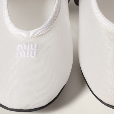 Miu Miu Mesh Fabric Ballerinas White MM261037