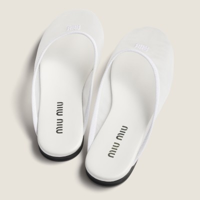 Miu Miu Mesh Fabric Slippers White MM261226 Miu Miu Mesh Fabric Slippers White MM261226