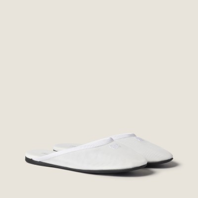 Miu Miu Mesh Fabric Slippers White MM261226 Miu Miu Mesh Fabric Slippers White MM261226