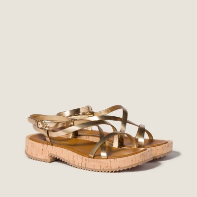 Miu Miu Metallic Leather Sandals Platinum MM261181