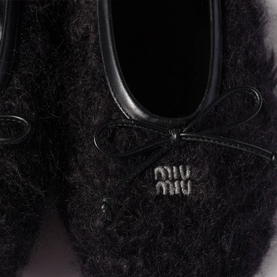 Miu Miu Mohair Ballerinas Black MM261010 Miu Miu Mohair Ballerinas Black MM261010