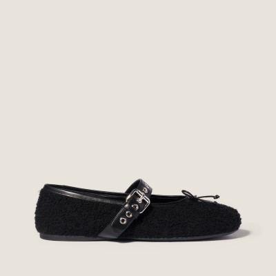 Miu Miu Mohair Ballerinas Black MM261275 Miu Miu Mohair Ballerinas Black MM261275