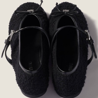 Miu Miu Mohair Ballerinas Black MM261275 Miu Miu Mohair Ballerinas Black MM261275