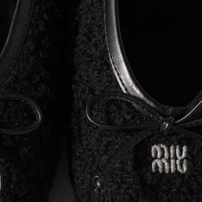 Miu Miu Mohair Ballerinas Black MM261275 Miu Miu Mohair Ballerinas Black MM261275