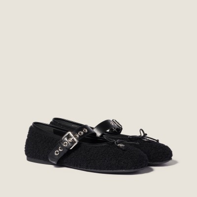 Miu Miu Mohair Ballerinas Black MM261275 Miu Miu Mohair Ballerinas Black MM261275